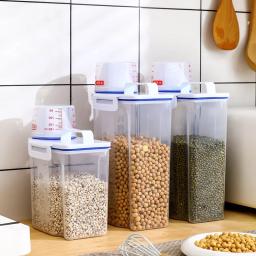 Recipiente de armazenamento de alimentos para cães e gatos, tanque de plástico selado à prova de umidade, recipiente de alimentos para animais de estimação com tampas, caixa de vedação, caixas de grãos de cozinha - Image 4