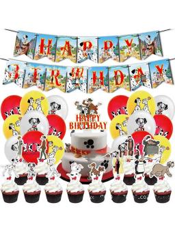 Cem e um dálmatas festa de aniversário decoração animal balão banner bolo crianças pano de fundo jardim de infância presente do chuveiro do bebê - Image 6