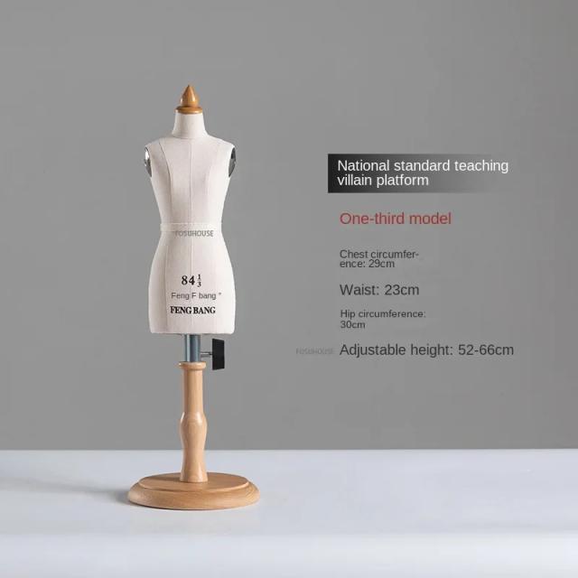 Manequim de Costura de Madeira Feminino para Vestuário Corporal - Ajustável e Perfeito para Roupas Cortadas e Alfinetes