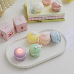 Macaron Vela Perfumada Adequado para Decoração de Casa, Festa Presentes, Decoração De Mesa, Holiday Gift, 1 Pacote - Image 4