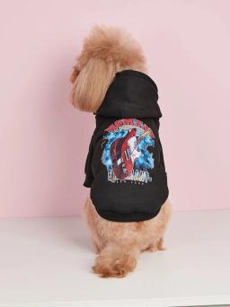 Roupas impressas em veludo confortáveis para animais, moletons quentes para cães e gatos, simples e trela - Image 5