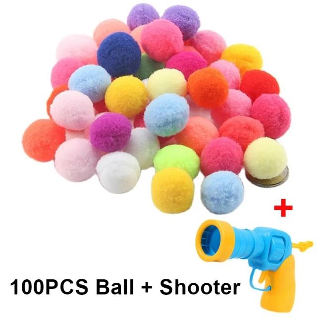 Brinquedo Interativo para Gatos: Treinamento de Lançamento com Mini Jogos de Tiro e Bolinha de Plush Stretch