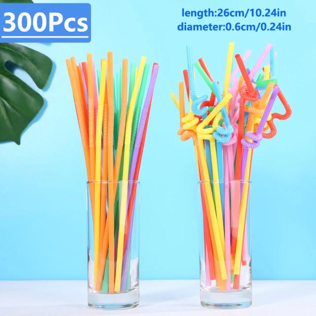Canudos Dobráveis Multicoloridos de Plástico para Drinks em Festas - 50 ou 1000 Peças