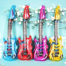 Balões de guitarra de desenhos animados para crianças, balão de ar inflável, festa de aniversário, brinquedo clássico, decoração do casamento, 85cm, 4pcs - Image 2