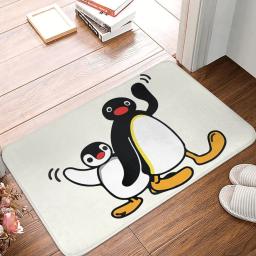 Capacho Antiderrapante Com Padrão De Arte De Animais, Pingu Kawaii, Sala De Estar, Tapete De Quarto, Tapete De Boas Vindas, Decoração De Flanela - Image 1