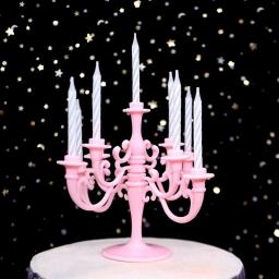 Velas E Suporte De Castiçal, Decorações De Bolo, Bolo De Festa De Aniversário, Castiçais Decoração, 1 Conjunto, 9 peças - Image 2