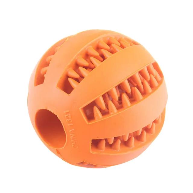 Brinquedo Interativo para Cães Pequenos: Bola de Borracha Elástica para Mastigar e Limpeza Dental