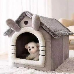 Soft Enclosed Pet Bed, Deep Sleep House, almofada removível, barraca para gatinhos, cachorro, cama, cachorro, gato, inverno, suprimentos - Image 3
