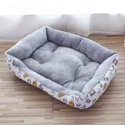 Cama grande acolchoada de veludo quente, cama grande com estampa para animal de estimação, casa de cachorro, rosa, macia, lã, gato, casa de cachorro, petshop, ninho, cestas - Image 3