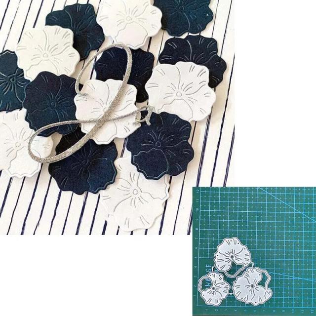 Molde de Corte em Forma de Flor para Scrapbooking e Artesanato de Cartões - Ferramentas de Estêncil e Relevo