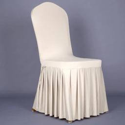 Capas para cadeiras de festa de casamento com saia, capa para jantar em casa, assento para festa, hotel, banquete, sala de jantar, lavável e grosso - Image 1