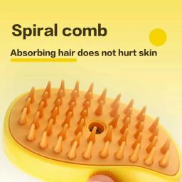 Escova de vapor elétrica para gato, spray de água, pente de estimação, depilação macia de silicone, escova de cabelo de banho - Image 3