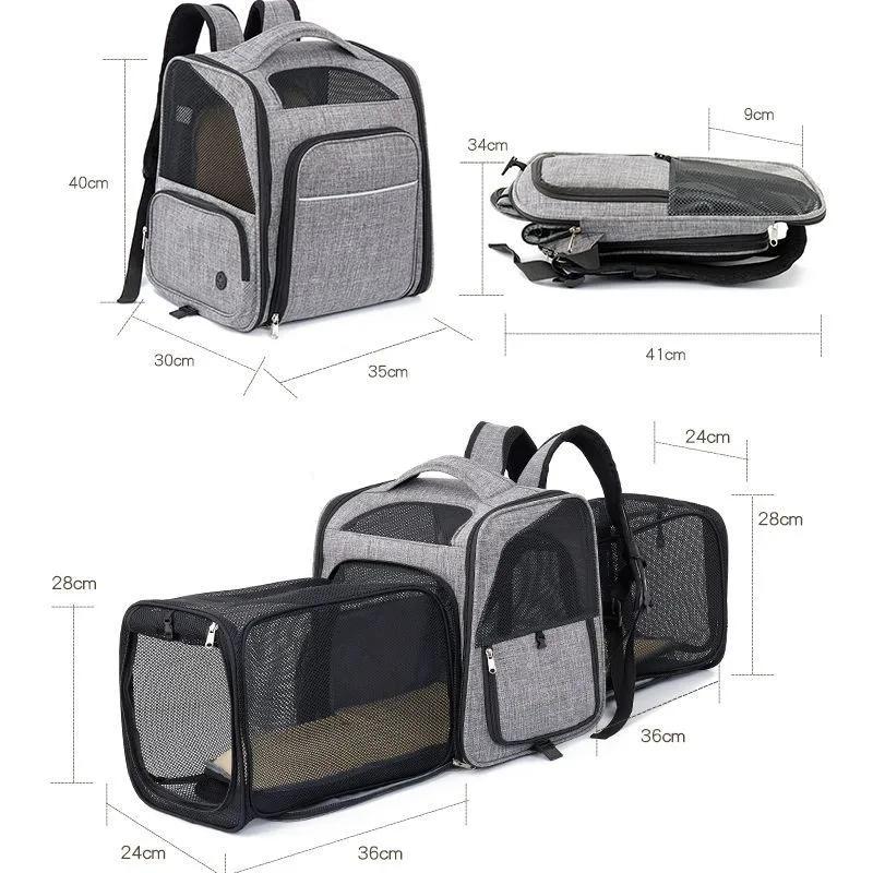 Mochila Pet expansível para cão e gato, transportadora para gatinho médio grande, saco de transporte respirável, bagagem ao ar livre para viagens - Image 1
