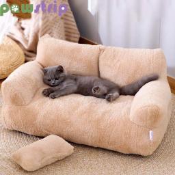 Cama de dormir lavável antiderrapante para animais, sofá super macio, quente para cães pequenos e gatos, suprimentos destacáveis, gatinho e cachorro, luxo - Image 1