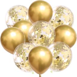10 pcs balões de confete cromo metálico látex transparente hélio balão festa de aniversário do chuveiro do bebê adulto decoração de casamento bola - Image 4