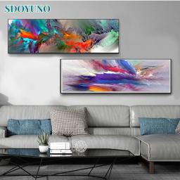 Sdoyuno grande tamanho pintura abstrata por número paisagem desenho sobre tela quadro de coloração por número adultos artesanato kits parede dec - Image 1