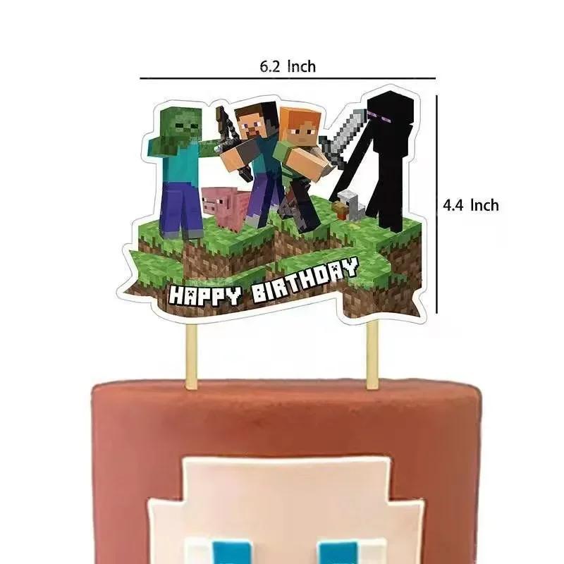 Conjunto De Louça Descartável Para Crianças, Copos De Papel E Pratos, Tema De Pixel, Festa De Aniversário - Image 1