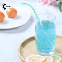 Canudos de silicone com reto e curvo, produto comestível, colorido, para festa, bar, acessórios, longos e flexíveis, para crianças - Image 1