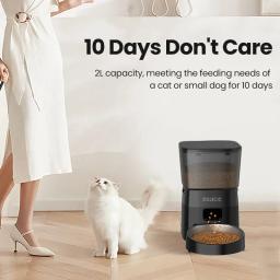 Rojeco Alimentador Automático Pet, Versão Botão, Auto Cat Food Dispenser, Dog Dry Food Acessórios, Controle inteligente - Image 4