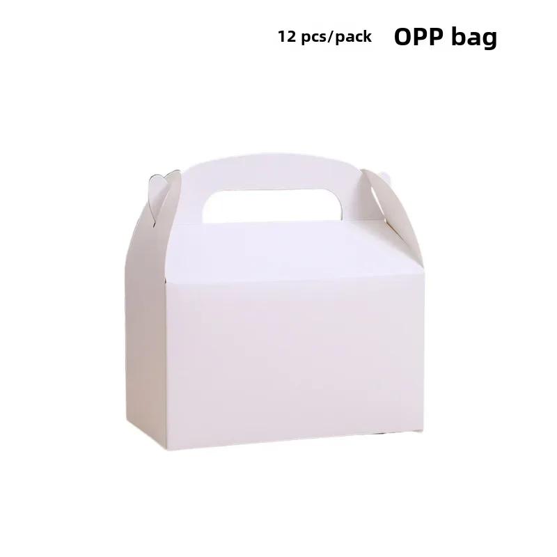 Grande caixa de presente portátil simples de cor única, suprimentos para festa, nova caixa de embalagem de bolo para ovos felizes - Image 1