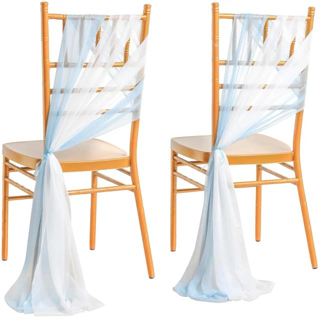 Cintas de Chiffon para Cadeiras - Decoração Elegante para Casamentos, Festas e Eventos - 17x250cm, Disponível em 10 ou 50 Peças