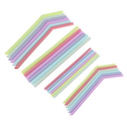 Reutilizável Food Grade Silicone Palhas, Multicolor Palha Beber para Festa das Crianças e Bar, Straight Bent Acessórios, 6pcs - Image 2