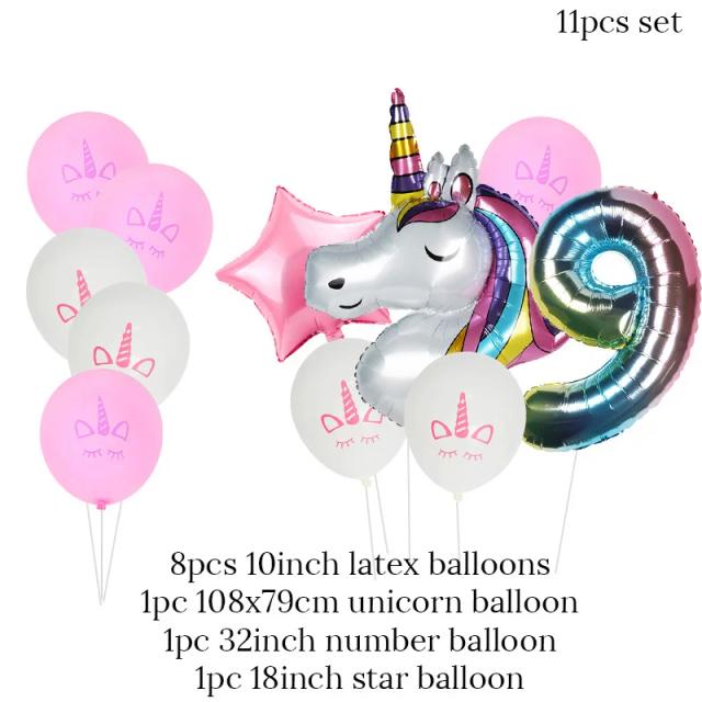 Festa Temática de Unicórnio: Utensílios Descartáveis, Guardanapos e Banner para Chá de Bebê e Aniversário de Menina de 1 a 3 Anos