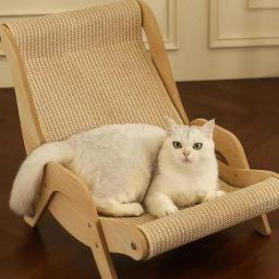 Pet praia cadeira de balanço, cadeira elegante gato sisal, Pet-Friendly Scratcher and Scratch Chair, Jardim vida ao ar livre - Image 2