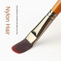 Conjunto de pincel de madeira para pintura aquarela, vinho tinto, cabelo de nylon, 4 tipos de ponto de caneta, caneta tinta a óleo opcional, arte suprimentos, 6 partes - Image 4