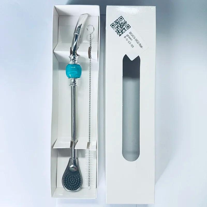 Reutilizáveis canudos de aço inoxidável para chá erva-mate, bombilla, cabaça, beber filtro, colher, bar acessórios - Image 1