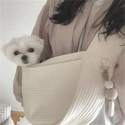 Handmade Canvas Travel Bag para Animais de Estimação, Único Shoulder Cat Bag, Gatinho Transportadora, Estilingue Respirável, Comfort Tote, Ao Ar Livre, Cão - Image 3