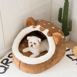 Cama de cachorro de inverno auto-aquecimento casa de cachorro aconchegante gato dormir tenda camas de caverna indoor gatinho ninho canil cabana para pequenos gatos médios do cão - Image 2