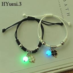 Luminous Cat Star Moon Cross Charms Bracelet Set para homens e mulheres, corda tecida ajustável, presente da amizade, verão, 2pcs - Image 2