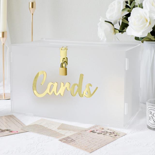 Caixa de Acrílico Fosco para Presentes de Casamento, Lembranças e Decoração de Recepção