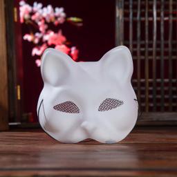 Máscaras em branco pintadas à mão DIY, olhos de malha, rosto de gato, máscara branca, Fox fosco, festa de Halloween, masquerade cosplay adereços, vestir-se - Image 2