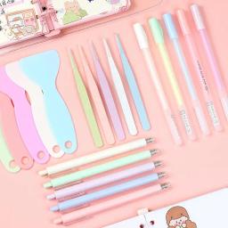 4 pçs/set diy scrapbooking artesanato kit faca caneta pinças cola varas pá ferramentas conjunto corte pasta papel arte trabalho acessórios de corte - Image 2