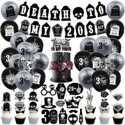 Banner feliz aniversário para decorações de festas adultas, rasgar a minha faixa de 20 anos, funeral para jovens, balões de 30 anos para menina, 30 anos - Image 1