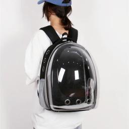 Mochila para transporte de animais de estimação, bolsa para gato e cachorro, respirável e portátil, ideal para viagem, espaço transparente - Image 2