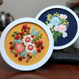 Bordado Cor Thread Flower Starter Kit, Kit bordado estampado para iniciantes, padrão Cross Stitch Kits para adultos - Image 4