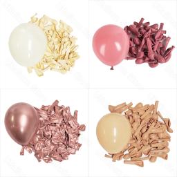 40 pçs conjunto de balões rosa empoeirado boho pele bege retro feijão empoeirado rosa ouro látex balão para aniversário meninas decoração do chuveiro do bebê - Image 2