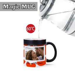Canecas mágicas personalizadas, calor ativado, copo mudando de cor, foto de casais, nome impresso na caneca, presentes do dia dos namorados - Image 2
