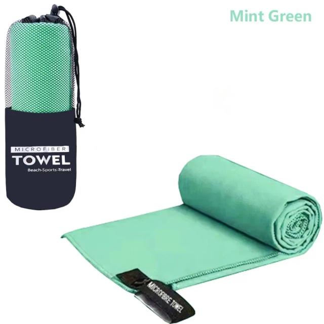 Toalha de Microfibra de Secagem Rápida para Esportes e Atividades ao Ar Livre - Ideal para Acampamento, Praia, Yoga e Ginásio, Tamanhos 40x80 cm e 76x152 cm