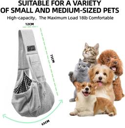 Bolsa de ombro Crossbody algodão confortável para animais de estimação, viagens ao ar livre, estilinete portátil de gato e cachorro - Image 2