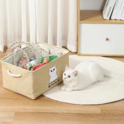Personalizado Pet Storage Box, Dog Toy Basket, Cat Image, Name, Clothes Organizer, Acessórios Supplies, Free Print - Image 6