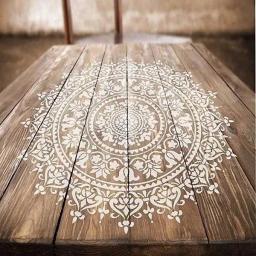 Diy artesanato mandala molde para pintura estênceis carimbado álbum de fotos cartão de papel em relevo em madeira, tecido, parede 50*50 cm tamanho - Image 2