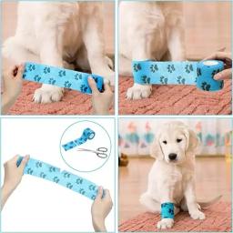 Fita elástica respirável para animal de estimação, bandagem auto-adesiva, anti-sujeira, proteção do tornozelo, atadura do dedo e do joelho - Image 5