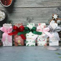 10/20/30 pçs caixa de doces vaso europeu floral casamento favor presente caixa de embalagem do bebê com fita obrigado você decoração de festa de aniversário - Image 1