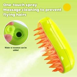Escova de vapor elétrica para gatos e cães, Pet Grooming Acessórios, Massagem Pulverizador, gatos e cães, remove o cabelo - Image 3
