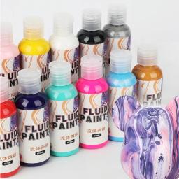 Conjunto De Pintura Fluida De Célula Acrílica, Urso Material Embrião Branco, 60ml - Image 1