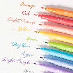 Água à base de tinta cor canetas, caligrafia escova caneta, pincel ponta marcador, sentiu ponta, ótimo para letras, Journaling, 12 cores pastel - Image 6